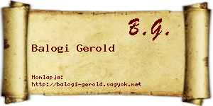 Balogi Gerold névjegykártya